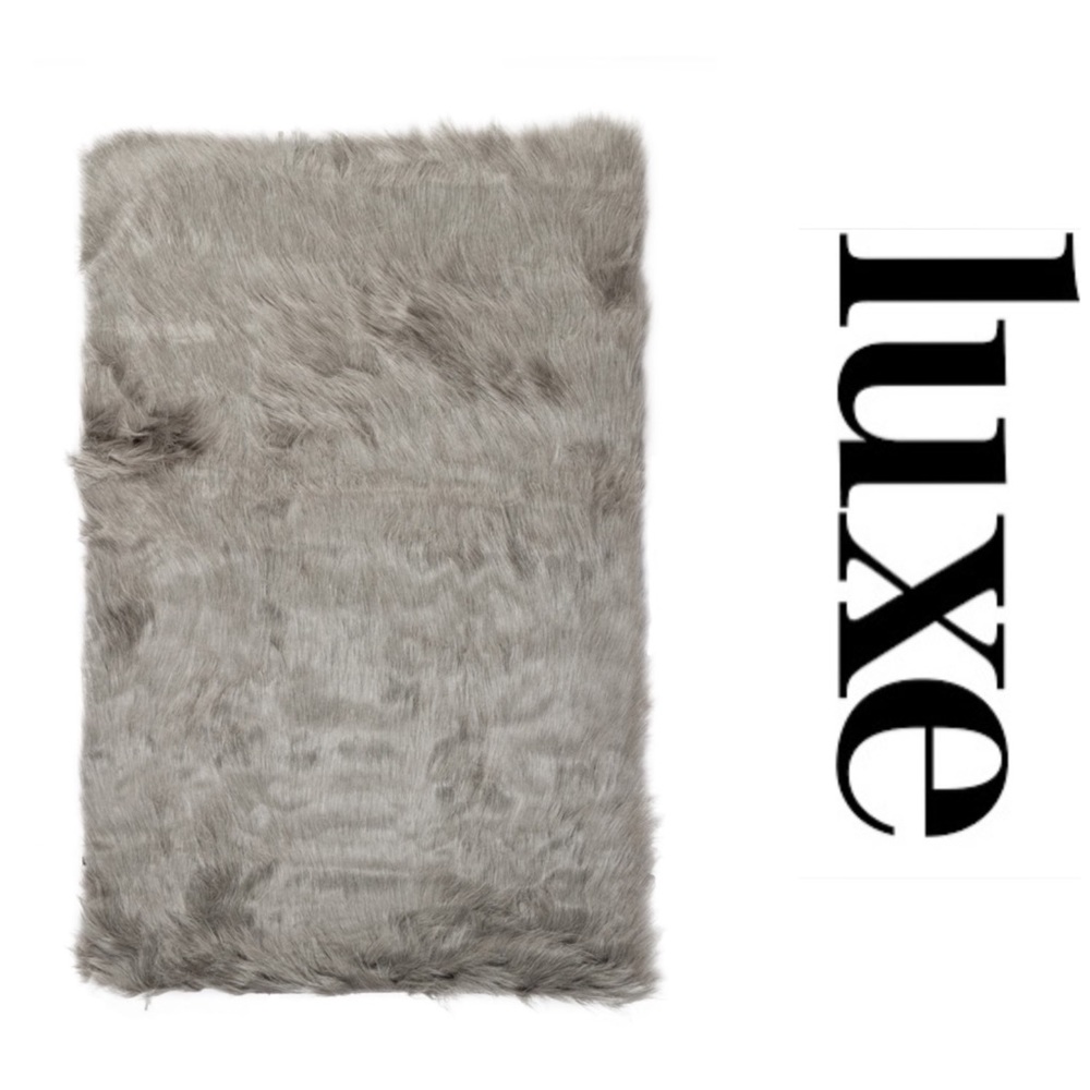 LUXE Faux Fur Hudson Rectangular Rug - Picture 3 of 5
